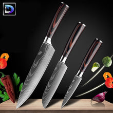 Carregar imagem no visualizador da galeria, Nebula - Jogo de Facas Profissional Japonês 8" Acabamento Aço Damasco