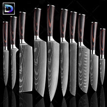 Carregar imagem no visualizador da galeria, Nebula - Jogo de Facas Profissional Japonês 8" Acabamento Aço Damasco